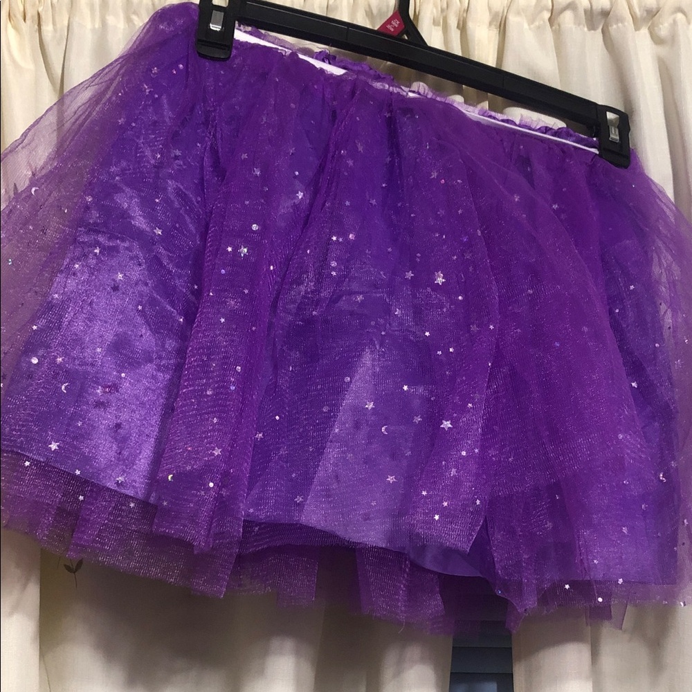 Justice Purple Star & Moon Tulle Skirt